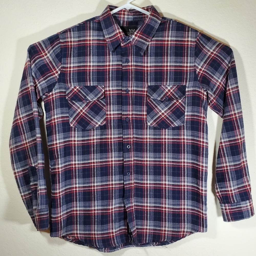 Blue Crown Mens Medium Plaid Flannel